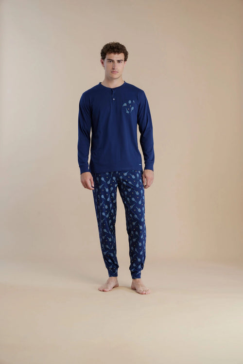 Pigiama uomo manica lunga 100% cotone – Noi di notte 3030