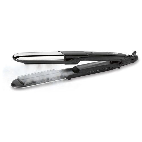 Piastra capelli babyliss st496e steam shine vapore 2in1 nero e silver