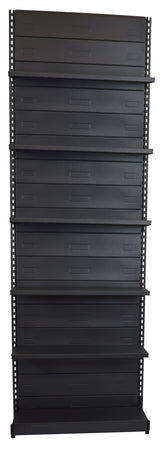Scaffale verniciato nero ghisa per negozio cm. 100x30x300h