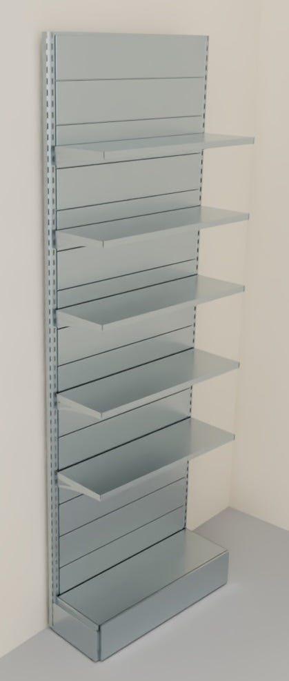 Scaffalatura da negozio in metallo zincato cm. 100x30x300h