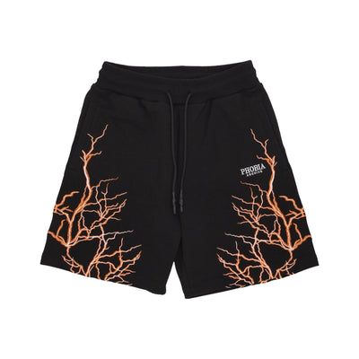 PHOBIA Pantalone Corto Tuta Uomo Lightning Shorts Black/orange da uomo