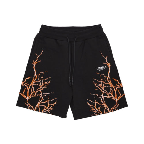 PHOBIA Pantalone Corto Tuta Uomo Lightning Shorts Black/orange da uomo