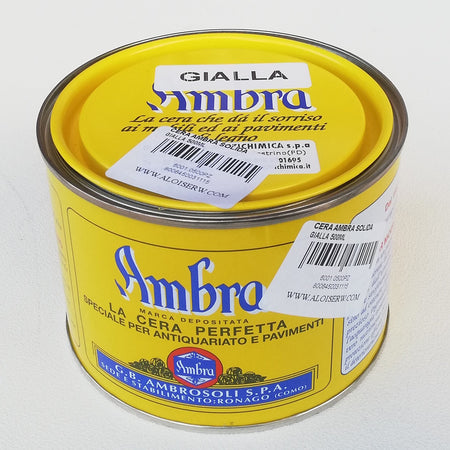 Ambra 500ml cera solida marrone per il trattamento di mobili antichi e pavimenti in legno