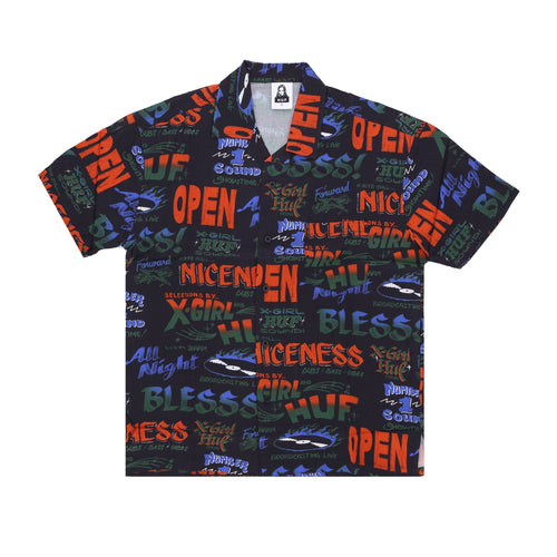 HUF Camicia Manica Corta Donna Sound Resort Top X X-girl Black da donna