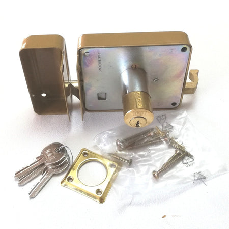 Facchinetti serratura corta a spingere destra 50mm con pomolo e cilindro fisso a 2 mandate