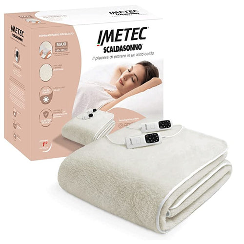 Scaldasonno Scaldaletto Imetec Adapto Matrimoniale Maxi con angoli Lana e Merino