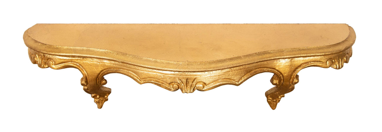 Biscottini MENSOLA A MURO IN LEGNO FINITURA FOGLIA ORO ANTICATO L47XPR13XH14 cm Made in Italy
