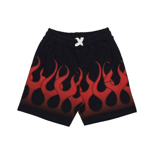 VISION OF SUPER Pantalone Corto Tuta Uomo Flames Shorts Black/red da uomo
