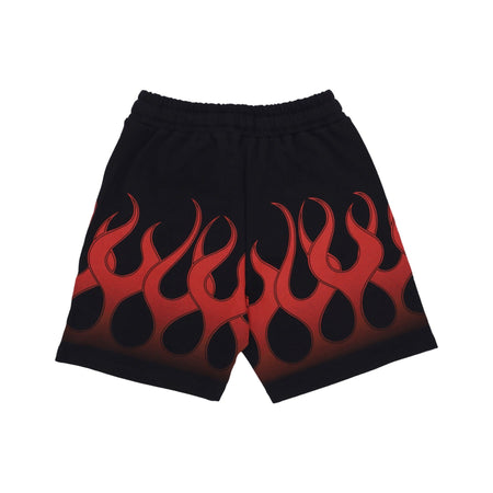 VISION OF SUPER Pantalone Corto Tuta Uomo Flames Shorts Black/red da uomo