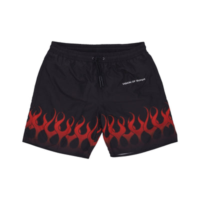 VISION OF SUPER Costume Pantaloncino Uomo Flames Swimwear Black/red da uomo
