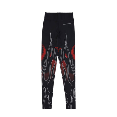 VISION OF SUPER Leggins Donna Double Flames Leggings Black/red da donna