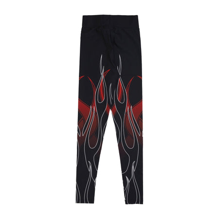 VISION OF SUPER Leggins Donna Double Flames Leggings Black/red da donna