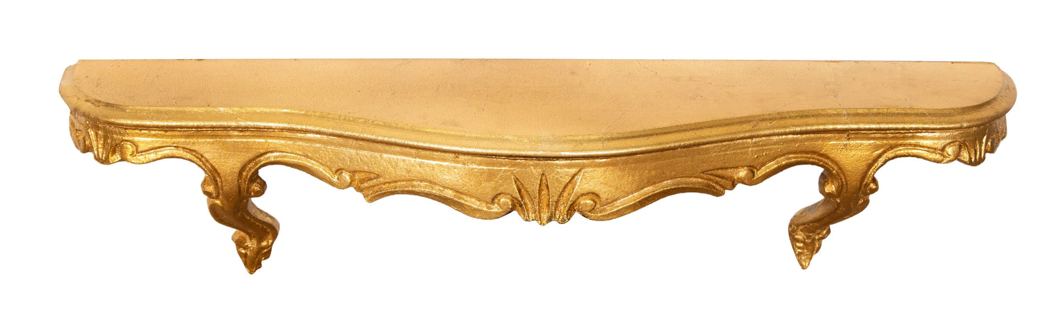 Biscottini MENSOLA A MURO IN LEGNO FINITURA FOGLIA ORO ANTICATO L59XPR13XH14 cm Made in Italy