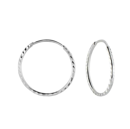 STROILI - Orecchini A Cerchio Diamantato Tondo Toujours Oro Bianco