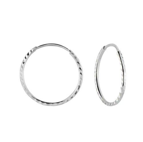 STROILI - Orecchini A Cerchio Diamantato Tondo Toujours Oro Bianco