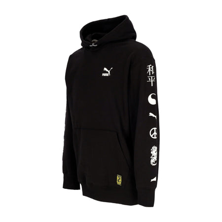 PUMA Felpa Leggera Cappuccio Uomo Graphic Hoodie X Staple Black da uomo