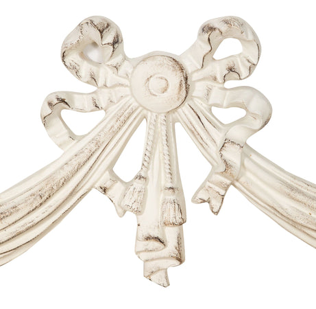 Biscottini Biscottini Sopraporta Fregio Decorativo Legno Bianco Anticato 136x6x37 Italian