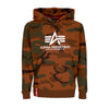 ALPHA INDUSTRIES Felpa Cappuccio Uomo Basic Hoodie Burned Camo da uomo