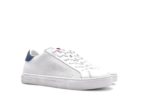 CRIME LONDON Sneaker Uomo Low Top Essential White/ Blu