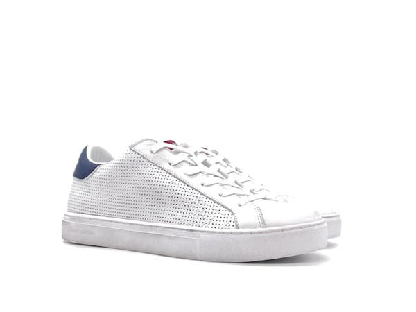 CRIME LONDON Sneaker Uomo Low Top Essential White/ Blu