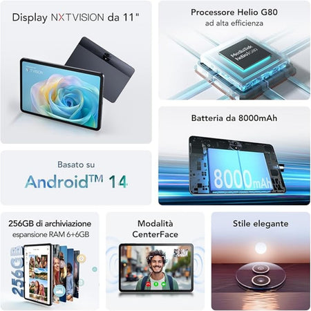 TCL TAB 11 Gen2 6+256GB 11"WiFi Space Grey ITA