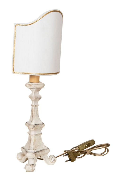 Biscottini LAMPADA DA APPOGGIO BIANCA IN LEGNO MADE IN ITALY
