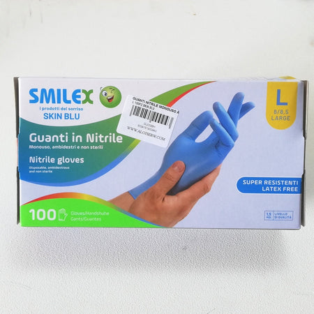 Skin Blue 100pz guanti nitrile senza polvere monouso non sterili ambidestri