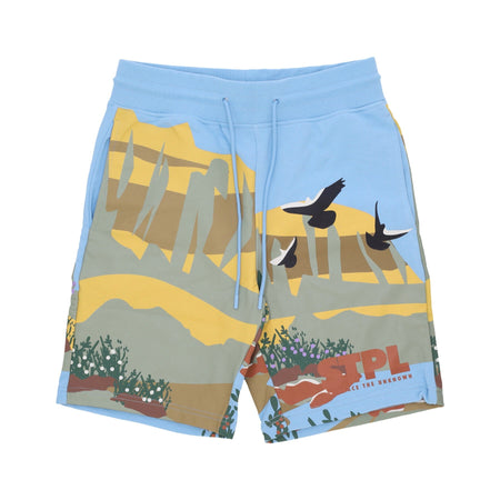 STAPLE Pantalone Corto Tuta Uomo Horizon Aop Mesh Short Blue da uomo