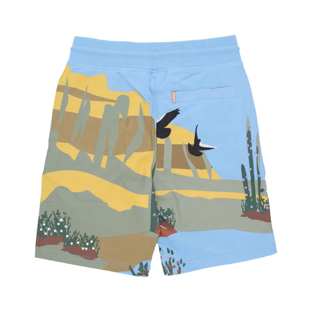 STAPLE Pantalone Corto Tuta Uomo Horizon Aop Mesh Short Blue da uomo