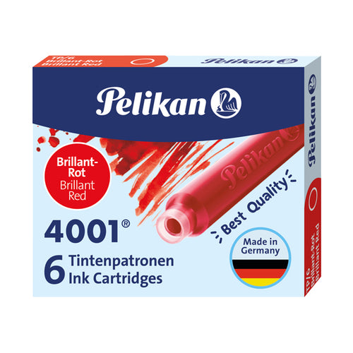 Scatola 6 Cartucce Inchiostro Tp/6 Rosso Pelikan 4001 (0Atm05
