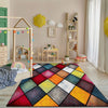Tappeto arredo moderno a pelo corto Rombi colorati