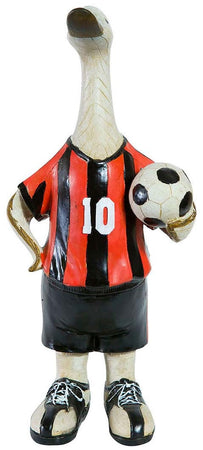 Biscottini Statuetta Papero Calciatore Biscottini Resina Dipinta Maglia Rossonera 13x12x30