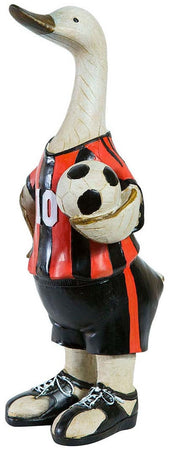 Biscottini Statuetta Papero Calciatore Biscottini Resina Dipinta Maglia Rossonera 13x12x30