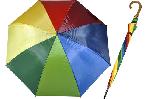 Ombrello Golf automatico 67×8 asta doppia manico curvo arcobaleno