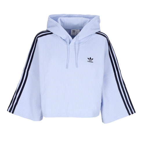 Adidas Felpa Leggera Cappuccio Manica Corta Donna Originals Cropped Hoodie Blue Dawn da donna