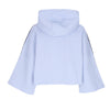Adidas Felpa Leggera Cappuccio Manica Corta Donna Originals Cropped Hoodie Blue Dawn da donna