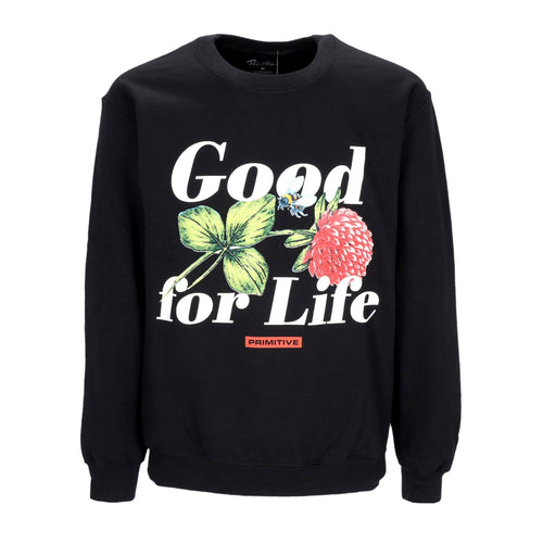 PRIMITIVE Felpa Girocollo Uomo Feliz Crewneck Black da uomo