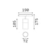 Faretto Binario Singolo On-Off Ego Alluminio Nero 1 Luce 19W 3000K Luce Calda