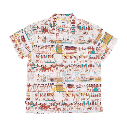 OBEY Camicia Manica Corta Uomo Heiro Woven White Multi da uomo