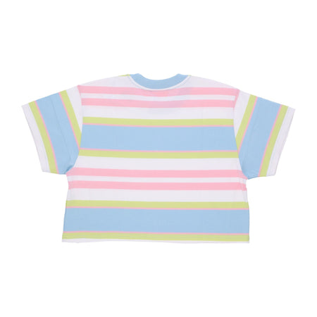 OBEY Maglietta Corta Donna Ariella Stripe Cropped Tee Sky Blue Multi da donna