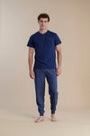 Pigiama uomo in cotone tre pezzi maglia manica corta, pantalone corto e pantalone lungo - Noi di notte 3056
