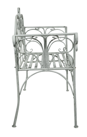 Biscottini Biscottini Divanetto Panca Ferro Grigio Anticato Provenzale 133x49x90 Interno