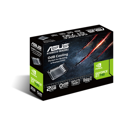 Scheda Video Asus Nvidia GeForce GT 730 - 2Gb 2048MB GDDR5 - Hdmi, DVI, VGA - Gpu 902Mhz - Memory 1.800Mhz - Pci-Express 2.0