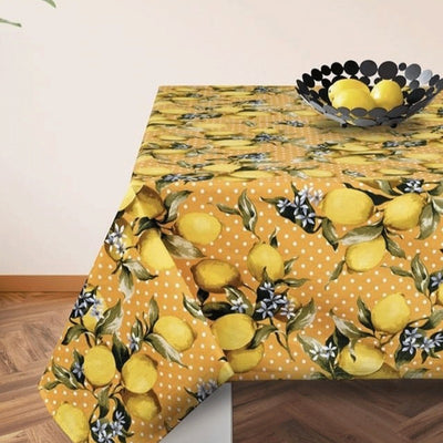 Tovaglia da tavola con tovaglioli Armonia di limoni Vingi Ricami