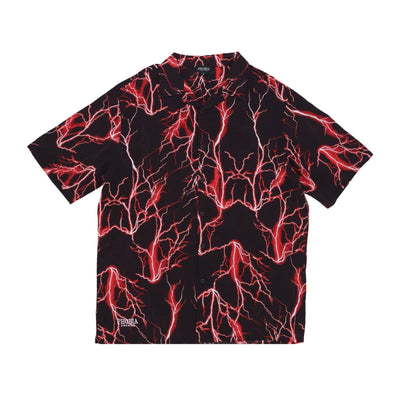 PHOBIA Camicia Manica Corta Uomo All Over Lightning Shirt Black/red da uomo