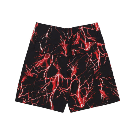 PHOBIA Pantalone Corto Uomo All Over Lightning Cargo Shorts Black/red da uomo