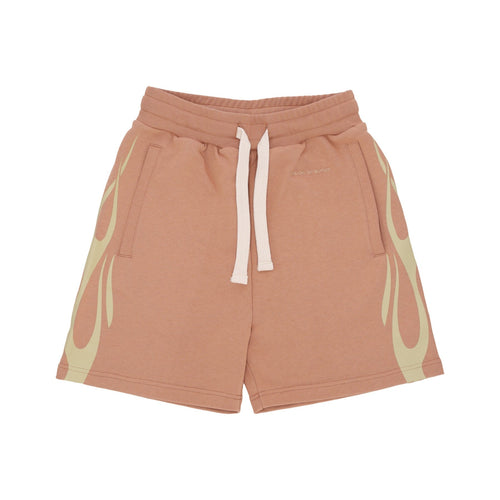 VISION OF SUPER Pantalone Corto Tuta Uomo Flames Shorts Terracotta/off White da uomo