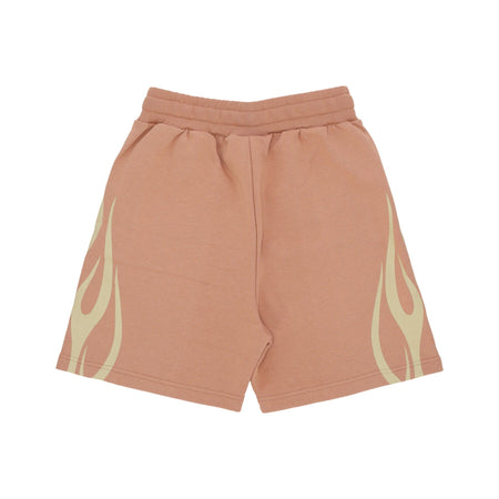 VISION OF SUPER Pantalone Corto Tuta Uomo Flames Shorts Terracotta/off White da uomo