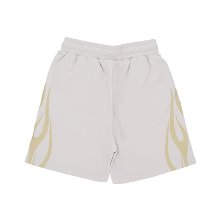 VISION OF SUPER Pantalone Corto Tuta Uomo Flames Shorts Lunar Rock/off White da uomo