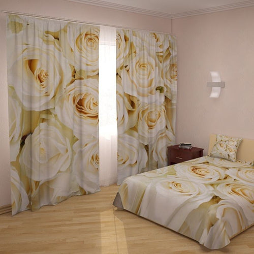 Tenda digitale e copriletto coordinato Rose Champagne